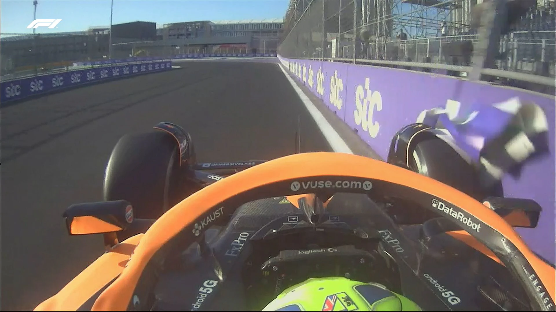 Lando Norris sorgt für die rote Flagge. 