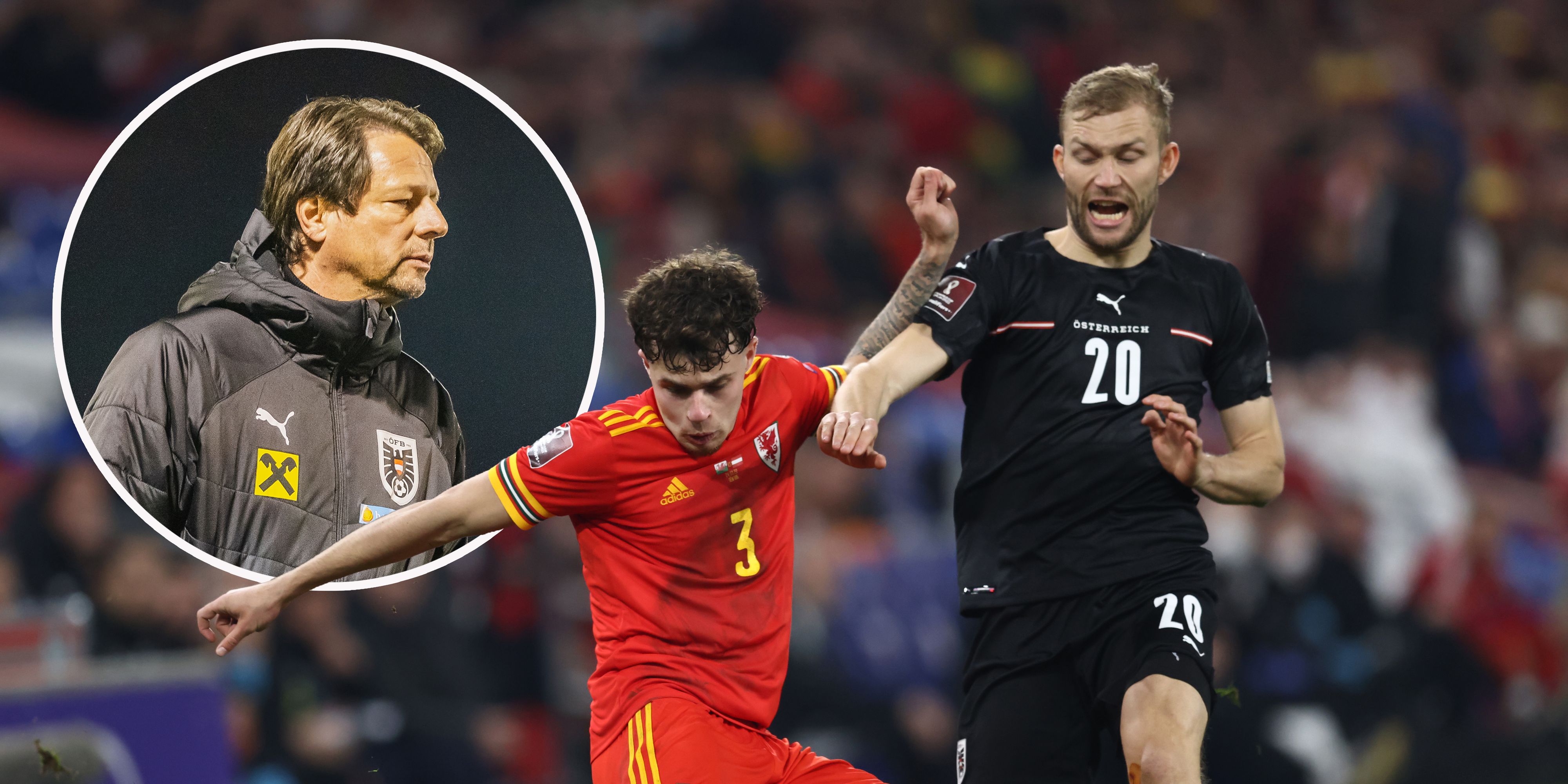 Konrad Laimer (r.) äußert sich zu einer kontroversen Aussage von Sportdirektor Peter Schöttel (l.).