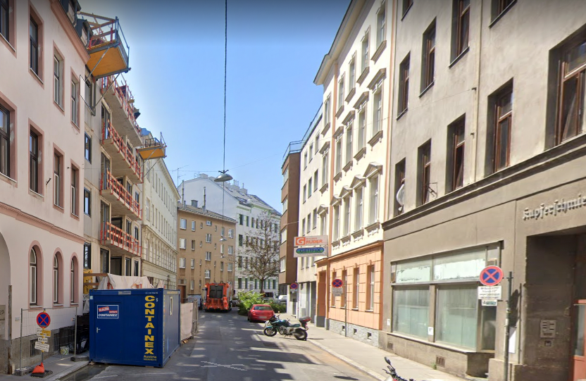 Tatort in der Pillergasse in Wien-Fünfhaus. 