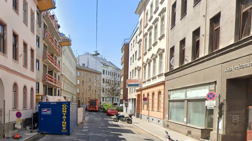 Tatort in der Pillergasse in Wien-Fünfhaus. 