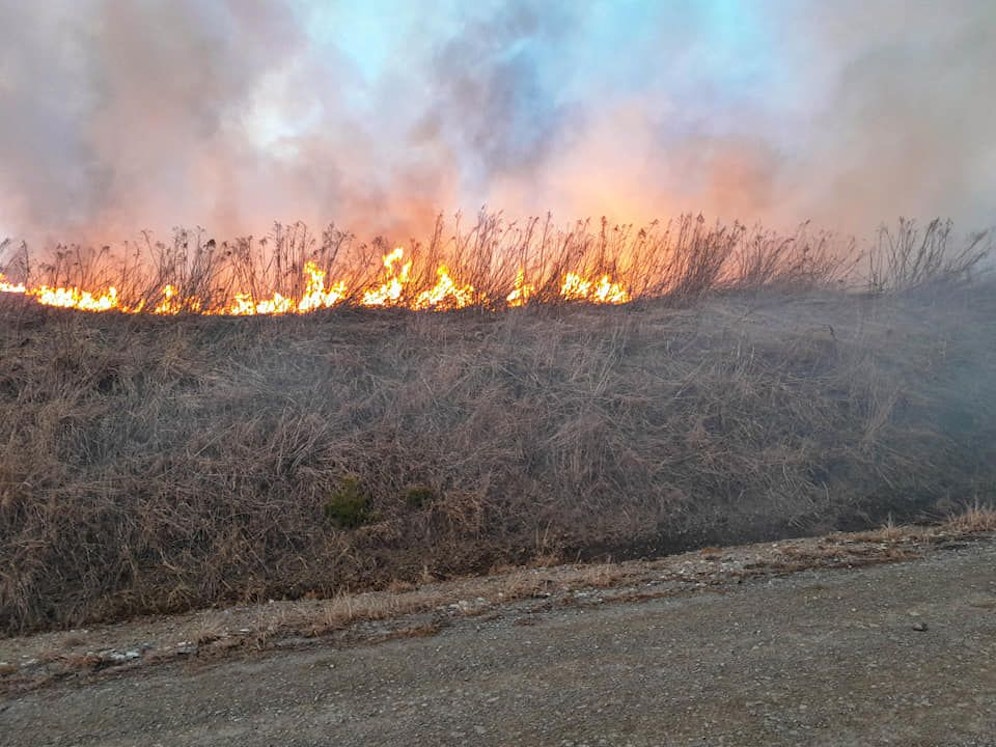 Eine Sprenggranate löste den Flurbrand aus.