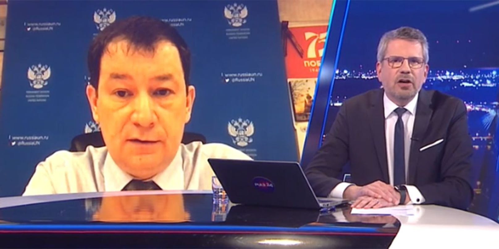 Russischer Spitzendiplomat Polyanskiy zu Puls-4-Moderator: "Ich weiß nicht, was Sie rauchen, wenn Sie die News machen."