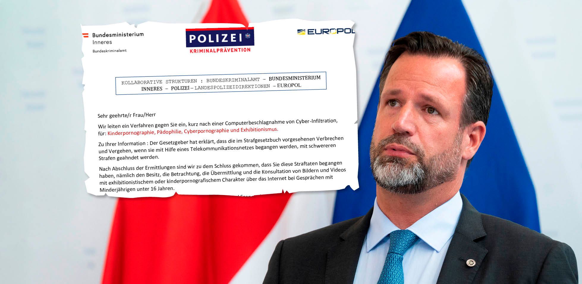 Diese Mail, unterschrieben von BKA-Chef Holzer, bekommen derzeit viele Österreicher.