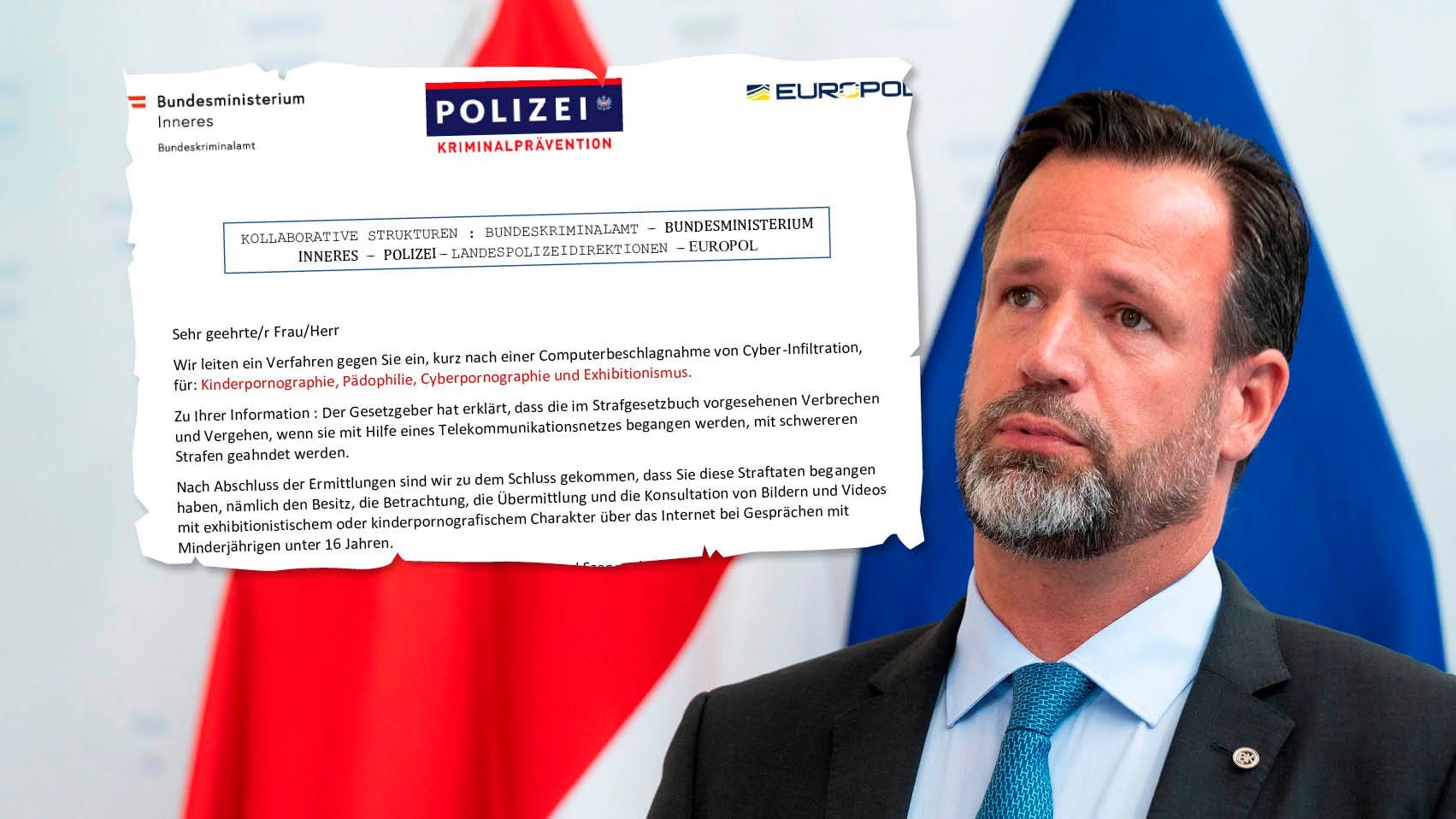 Diese Mail, unterschrieben von BKA-Chef Holzer, bekommen derzeit viele Österreicher.