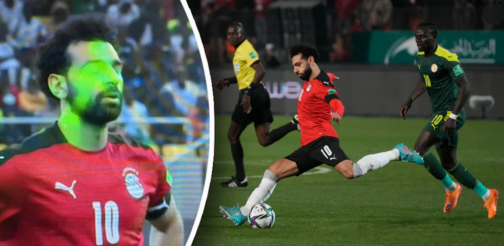 Mohamed Salah wurde im Elfmeterschießen geblendet. 