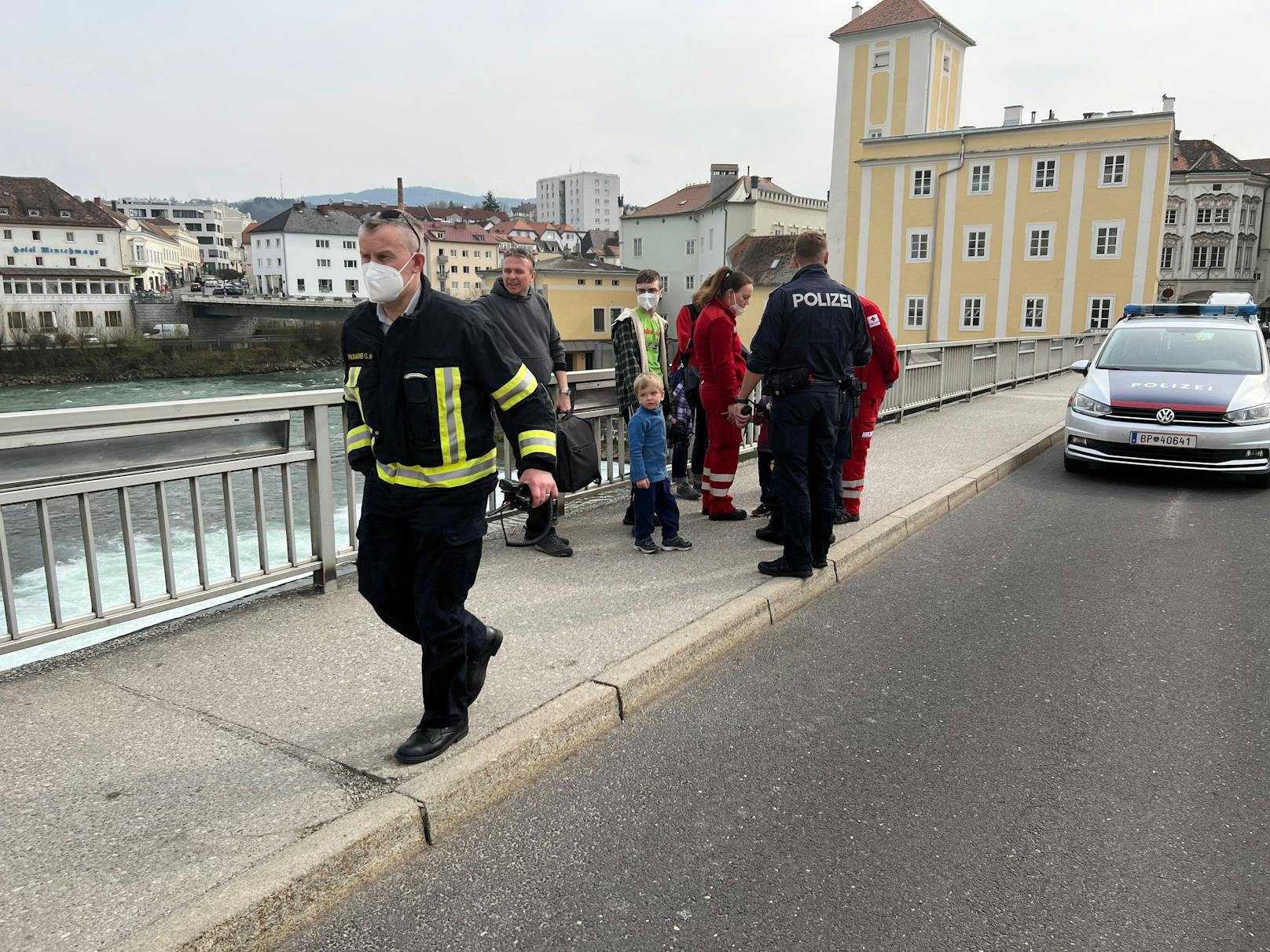 Die Polizei am Einsatzort