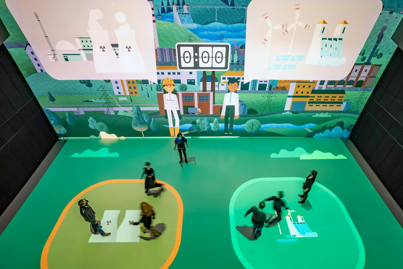 Interaktives Spiel "Planet B" im "DeepSpace" des Ars Electronica Center