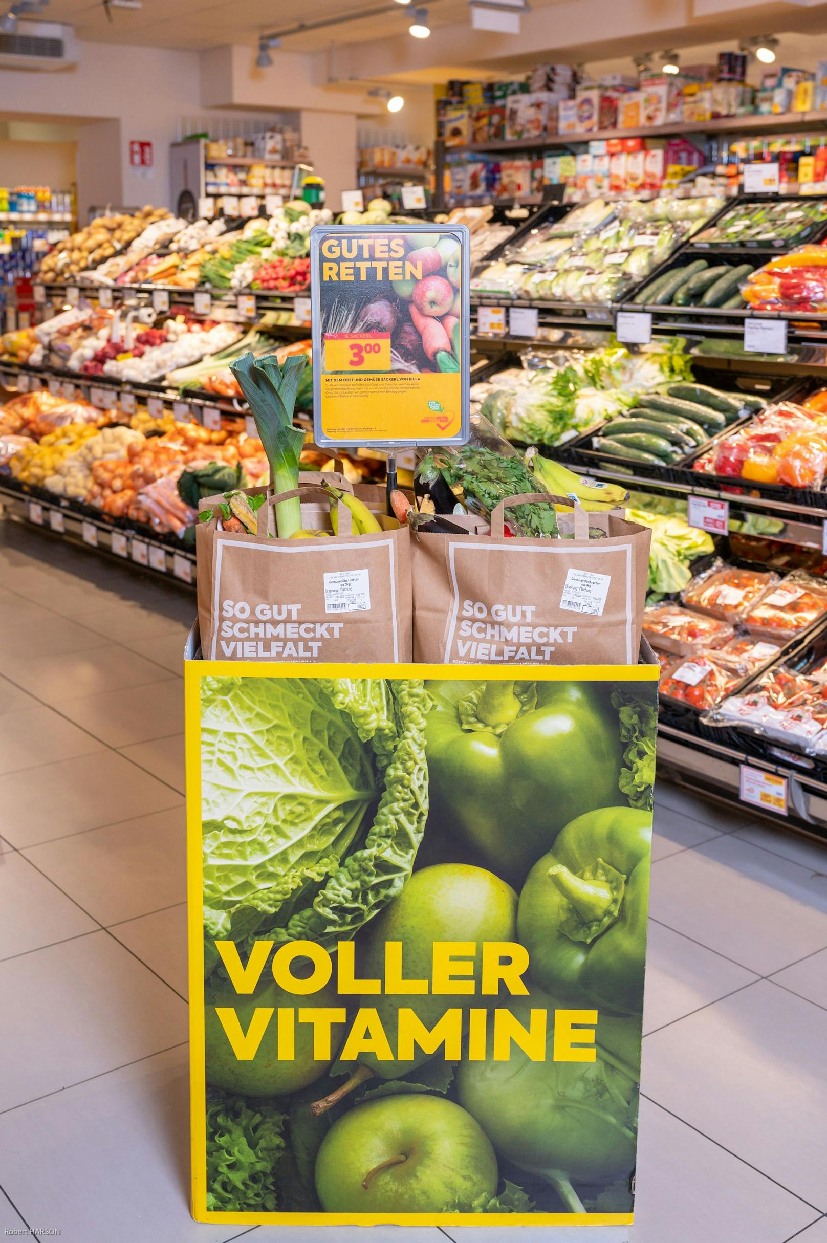 Die Obst- und Gemüse-Sackerl sind um 3 Euro in rund 260 BILLA und BILLA PLUS Märkten erhältlich.