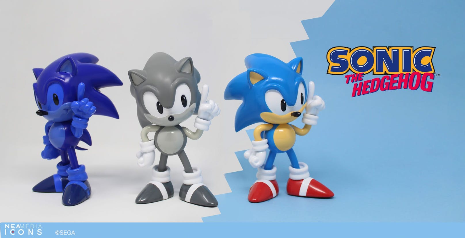 Sega of America und Neamedia Icons stellen vor: Sammelstatuen von Sonic the Hedgehog.