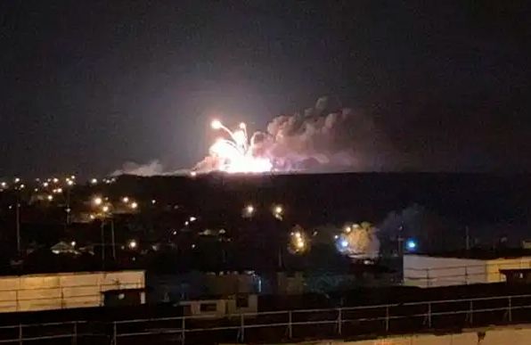 Die riesige Explosion erschütterte eine Ortschaft nahe Belgorod auf russischer Seite.