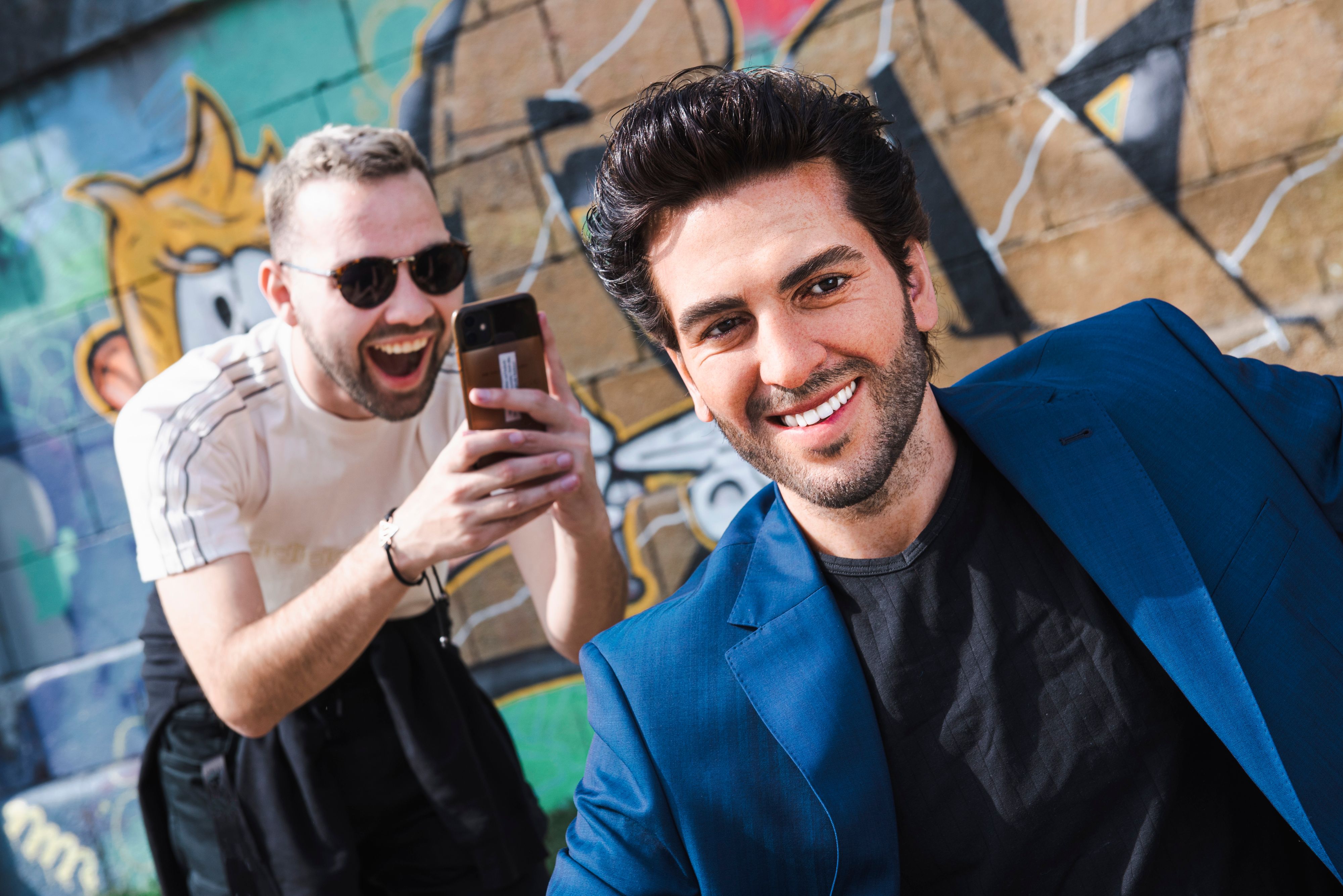 Am Donaukanal sorgte das Wachsdouble von M'Barek für Staunen 