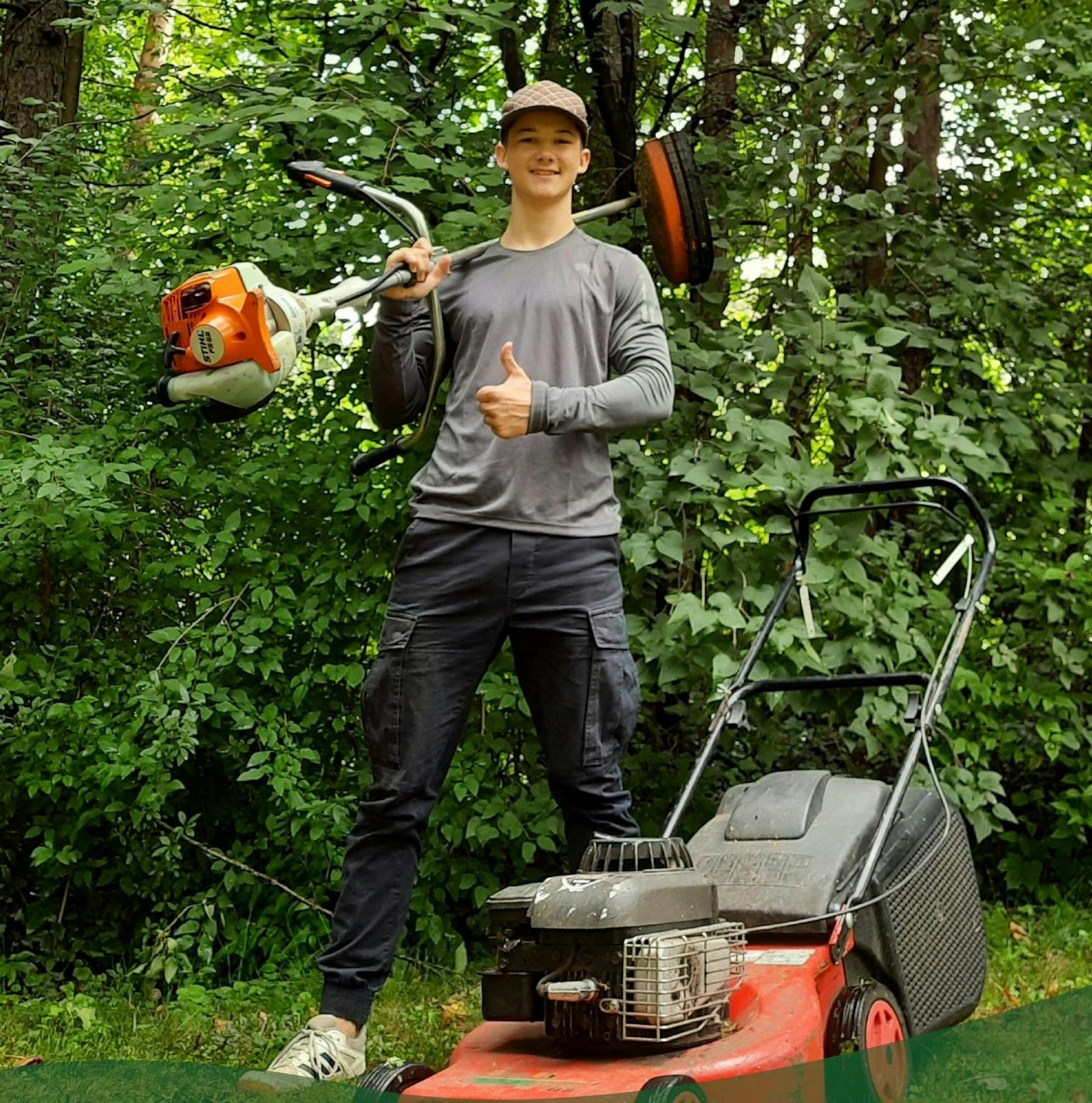 Isaak Paumann bietet Gartenpflege an. 