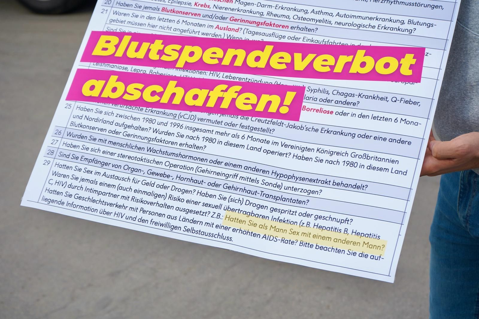 Groß ausgedruckt: Die diskriminierende Passage im Fragebogen.