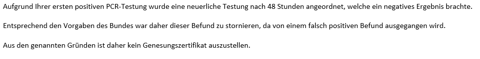 Test wurde falsch gewertet.