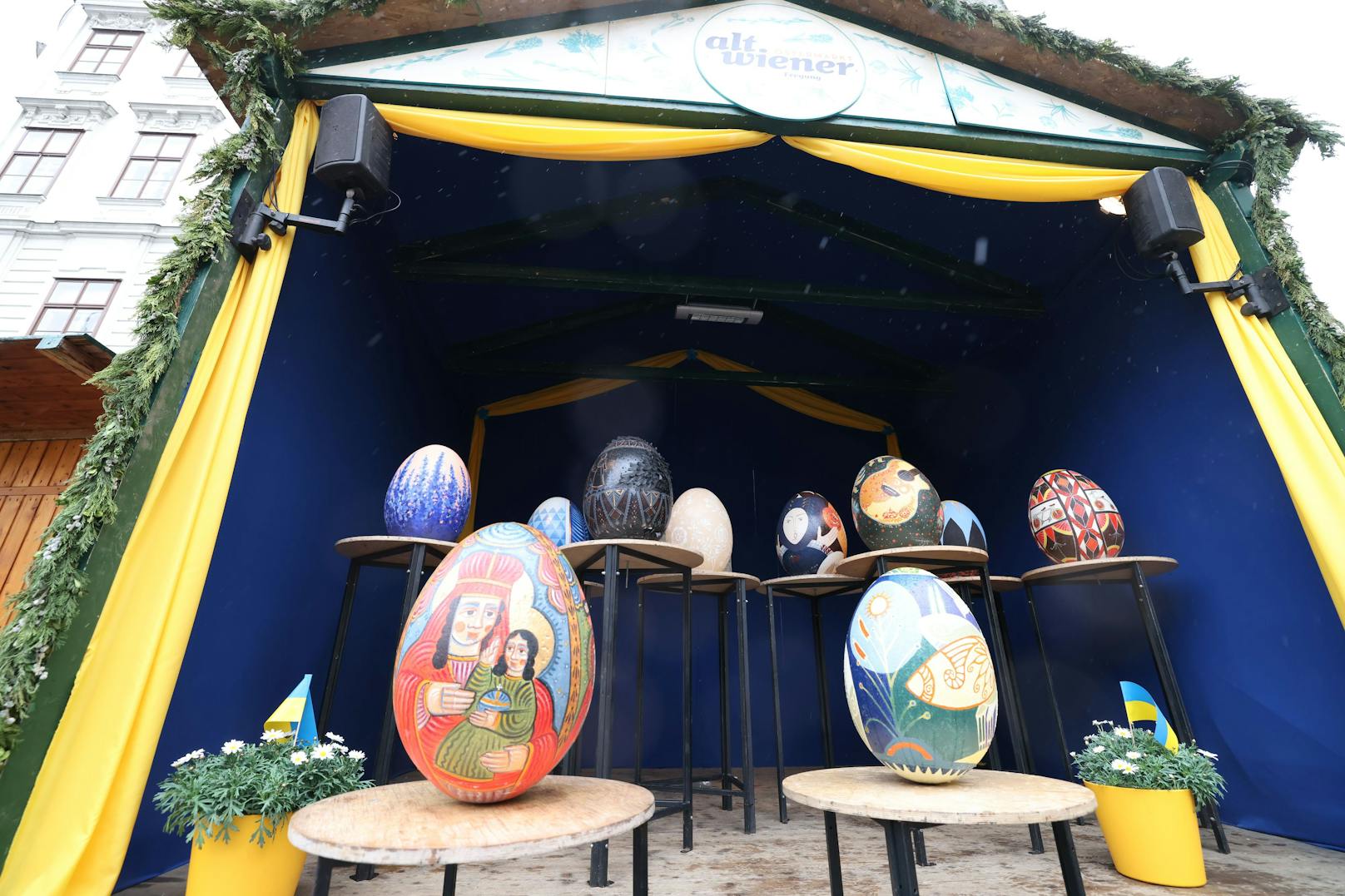 Die Kunst-Eier aus der Ukraine sind ab Freitag in der Wiener City zu sehen.