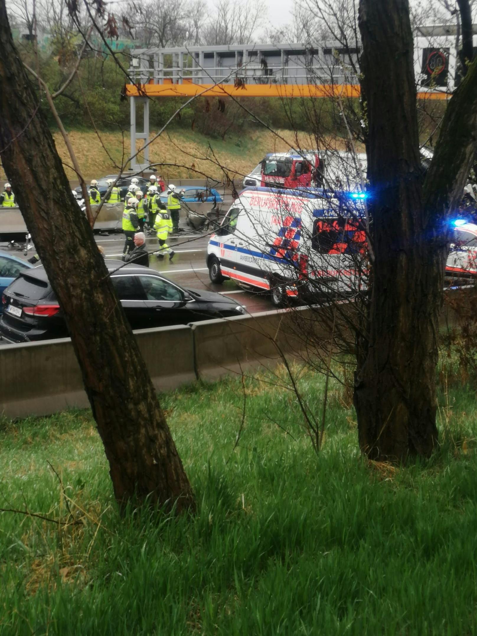 Schwerer Unfall auf der A23 in Richtung Graz