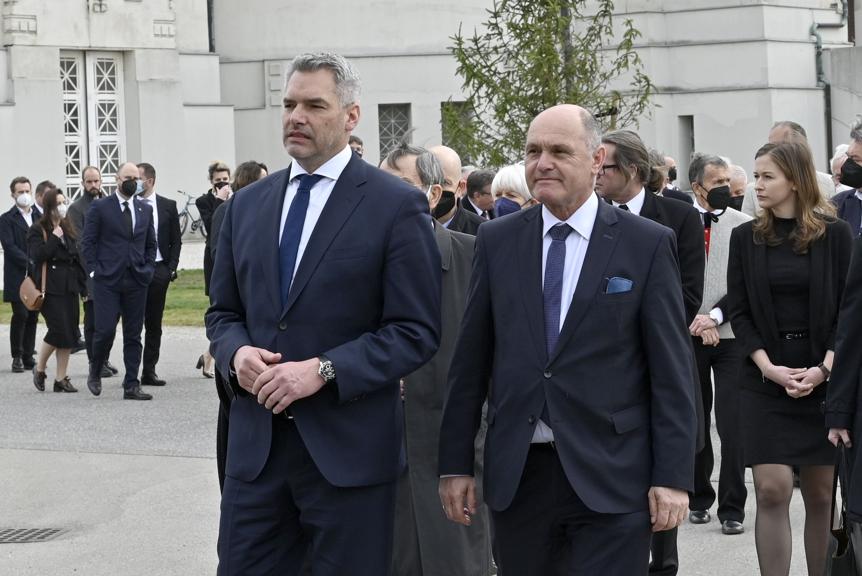 Bundeskanzler Karl Nehammer und Nationalratspräsident Wolfgang Sobotka
