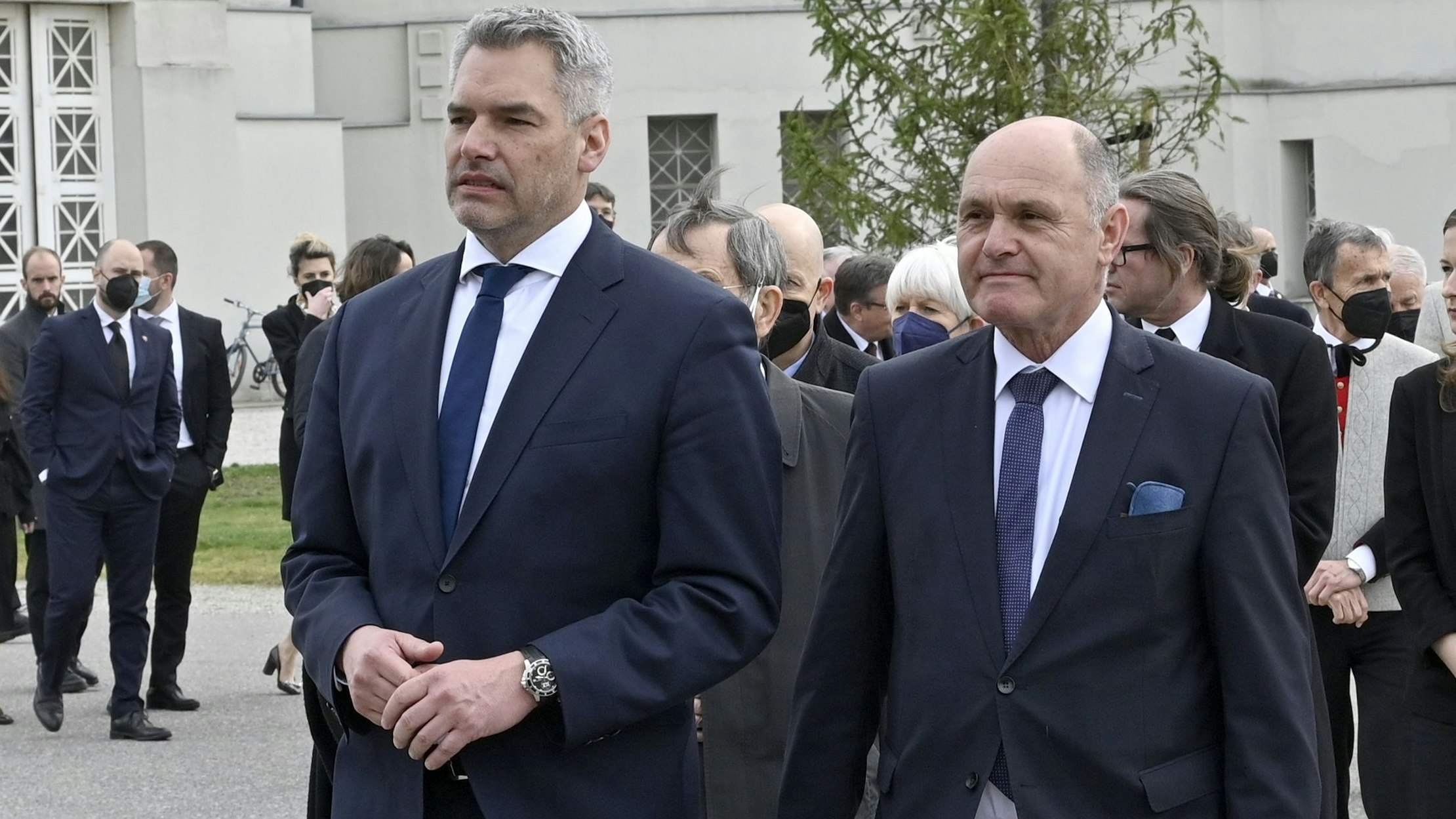 Bundeskanzler Karl Nehammer und Nationalratspräsident Wolfgang Sobotka