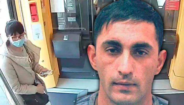 Nach diesem Ukrainer fahndet die deutsche Polizei. Links im Bild: Sein späteres Opfer.