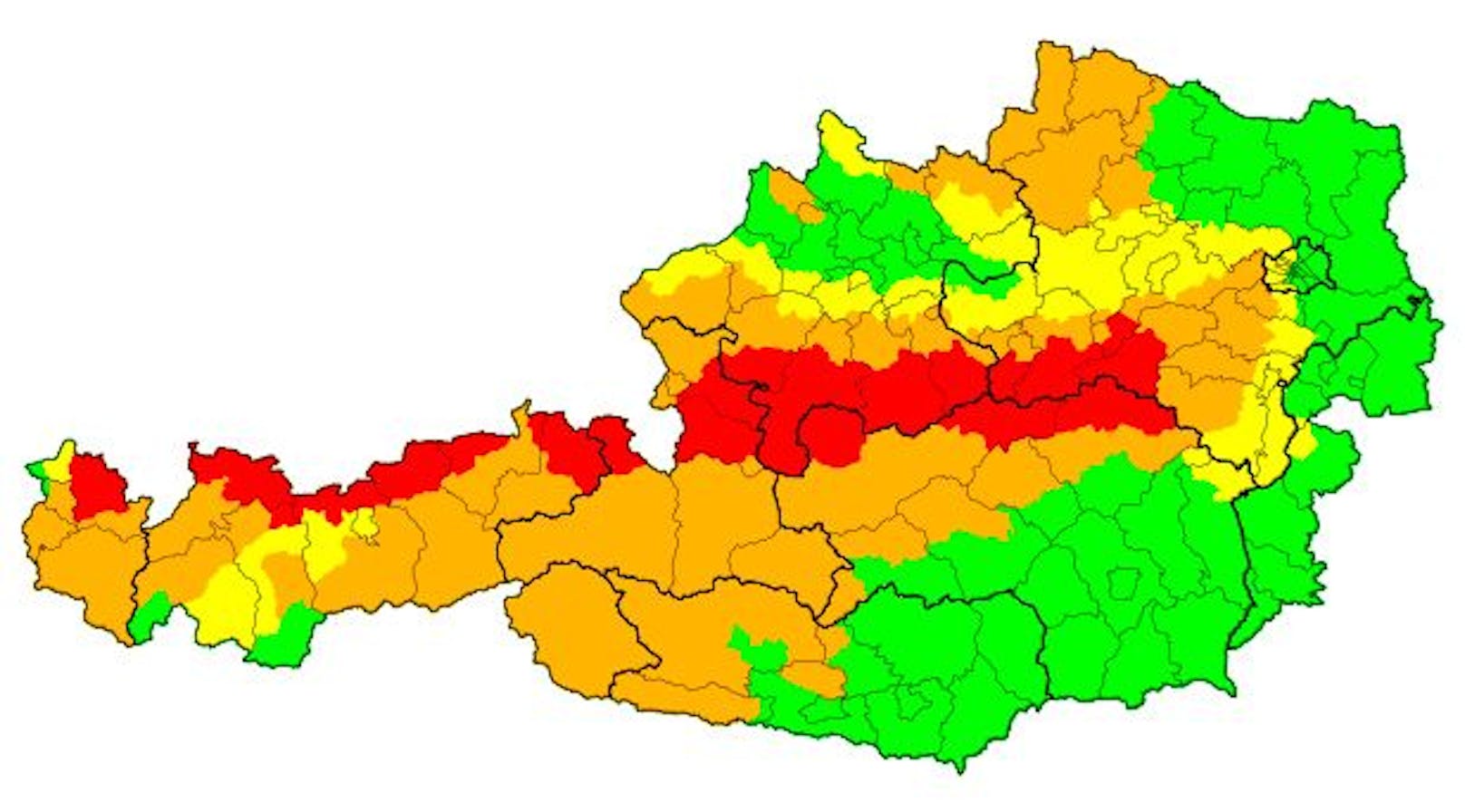 Aktuelle Schneewarnungen für Samstag, 2. April 2022.