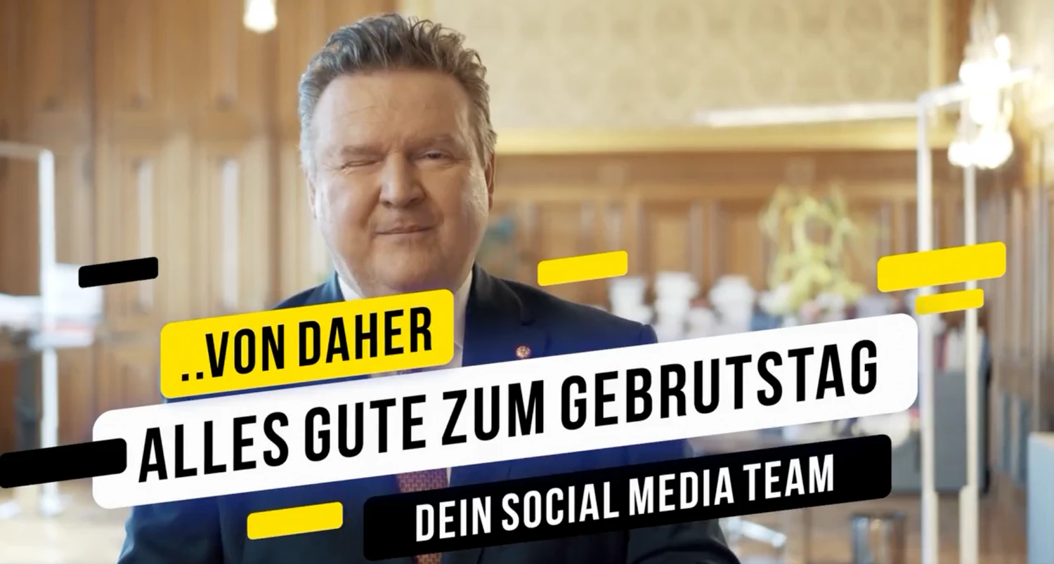 Das Social Media Team gratuliert Michael Ludwig mit einem Augenzwinkern.