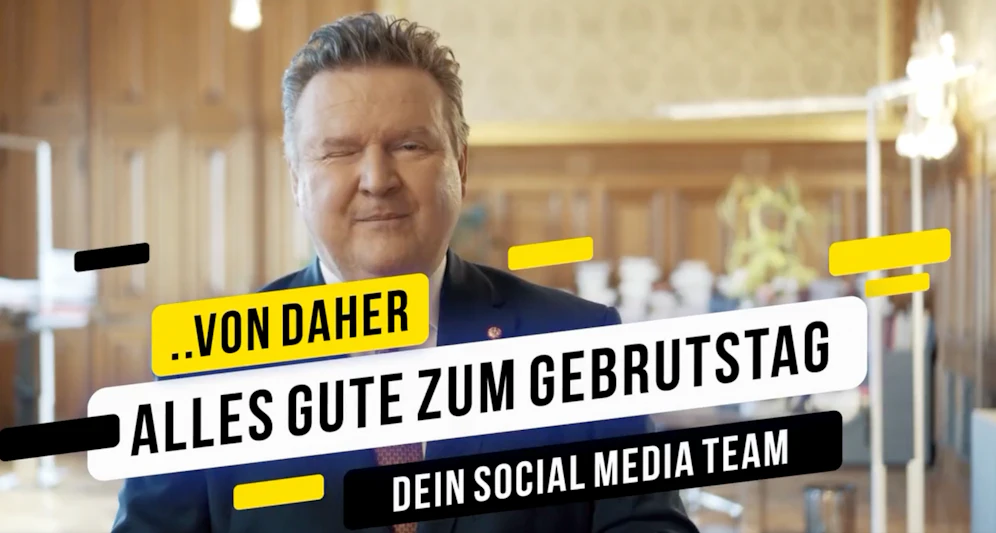 Das Social Media Team gratuliert Michael Ludwig mit einem Augenzwinkern – und einem kleinen Tippfehler…