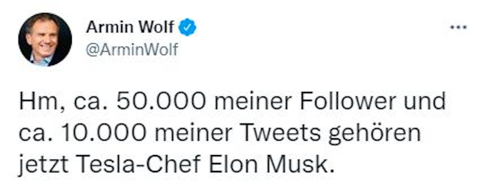 ORF-Star Armin Wolf reagierte auf diese Nachricht.. natürlich auf Twitter.