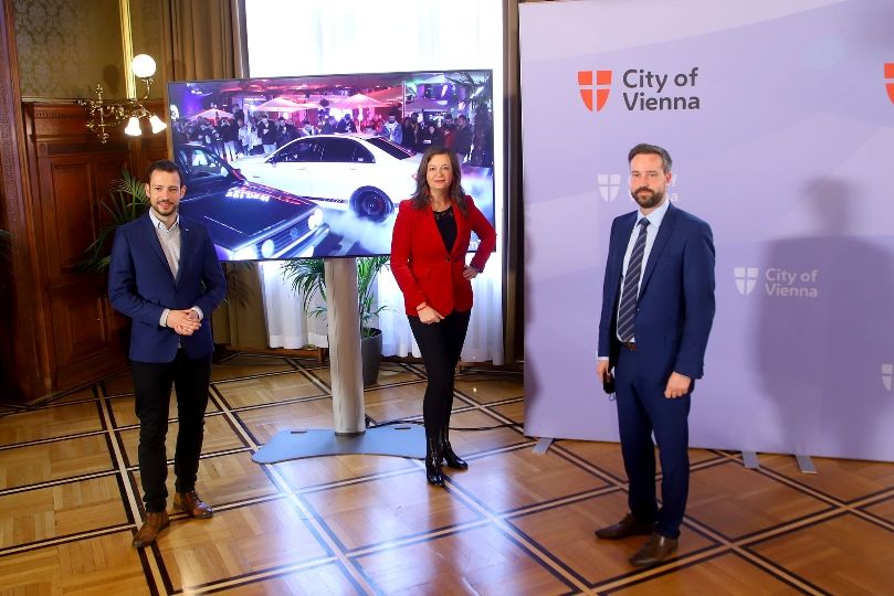 Stadträtin Ulli Sima (SP) mit ihren Amtskollegen Sebastian Schuschnig (Kärnten) und Stefan Schnöll (Sbg.). 