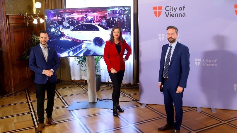 Stadträtin Ulli Sima (SP) mit ihren Amtskollegen Sebastian Schuschnig (Kärnten) und Stefan Schnöll (Sbg.). 