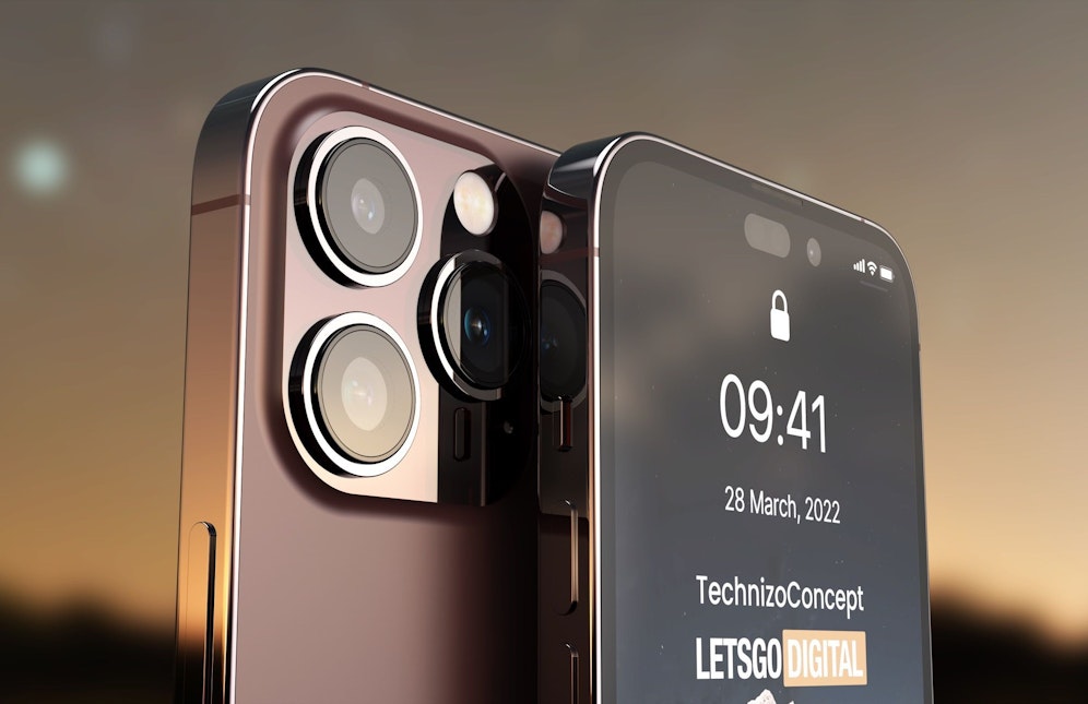Visualisierung: So dürfte das iPhone 14 Pro aussehen.