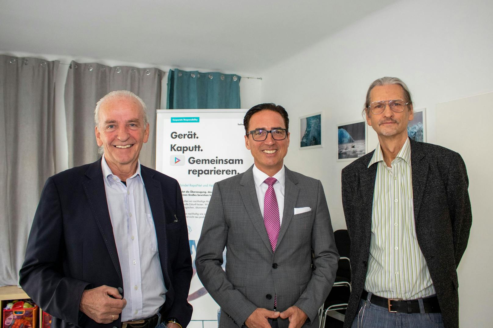 Launch der Kooperation von RepaNet und Helvetia: Sepp Eisenriegler, Werner Panhauser und Matthias Neitsch. 