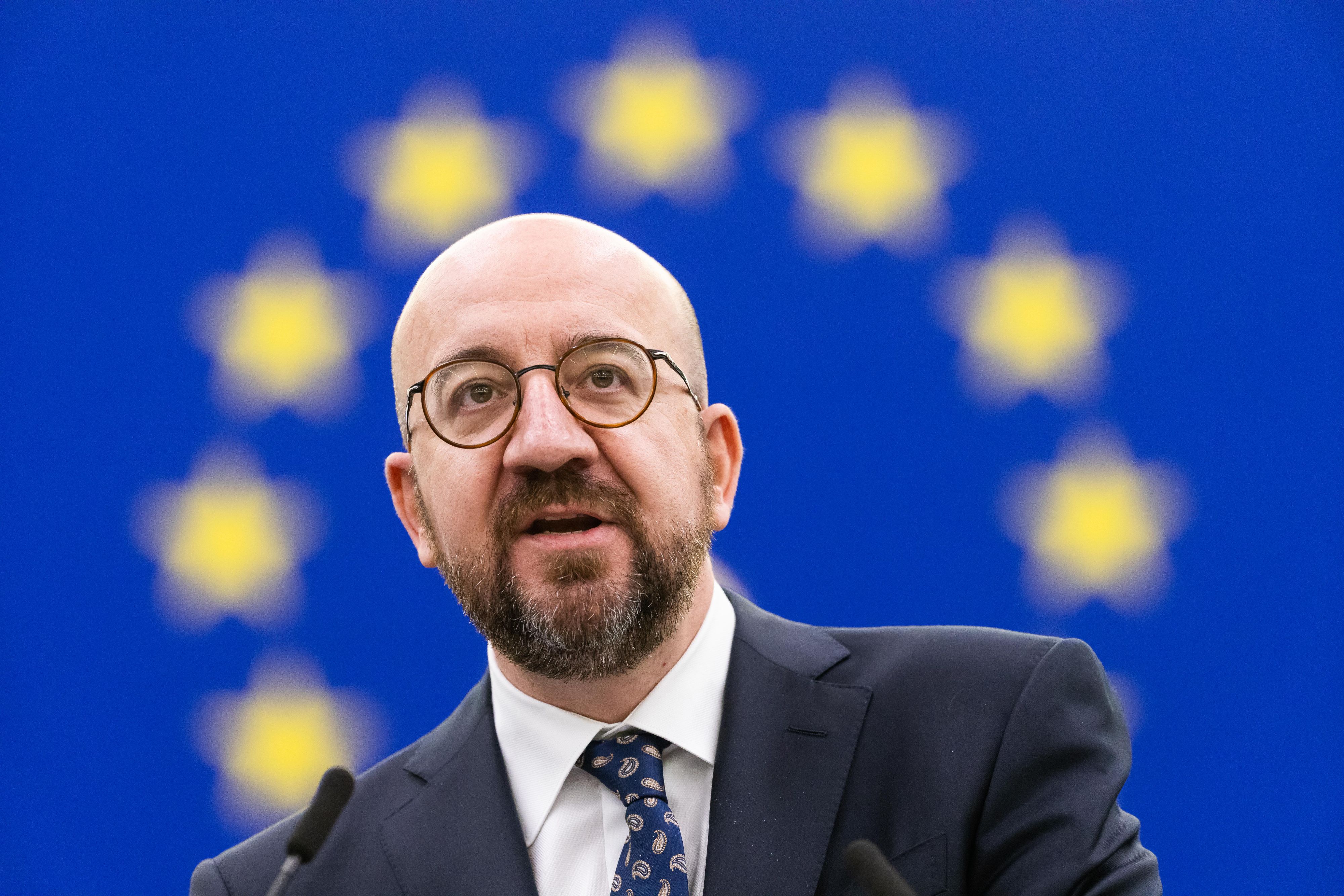 EU-Ratschef Charles Michel in Straßburg.