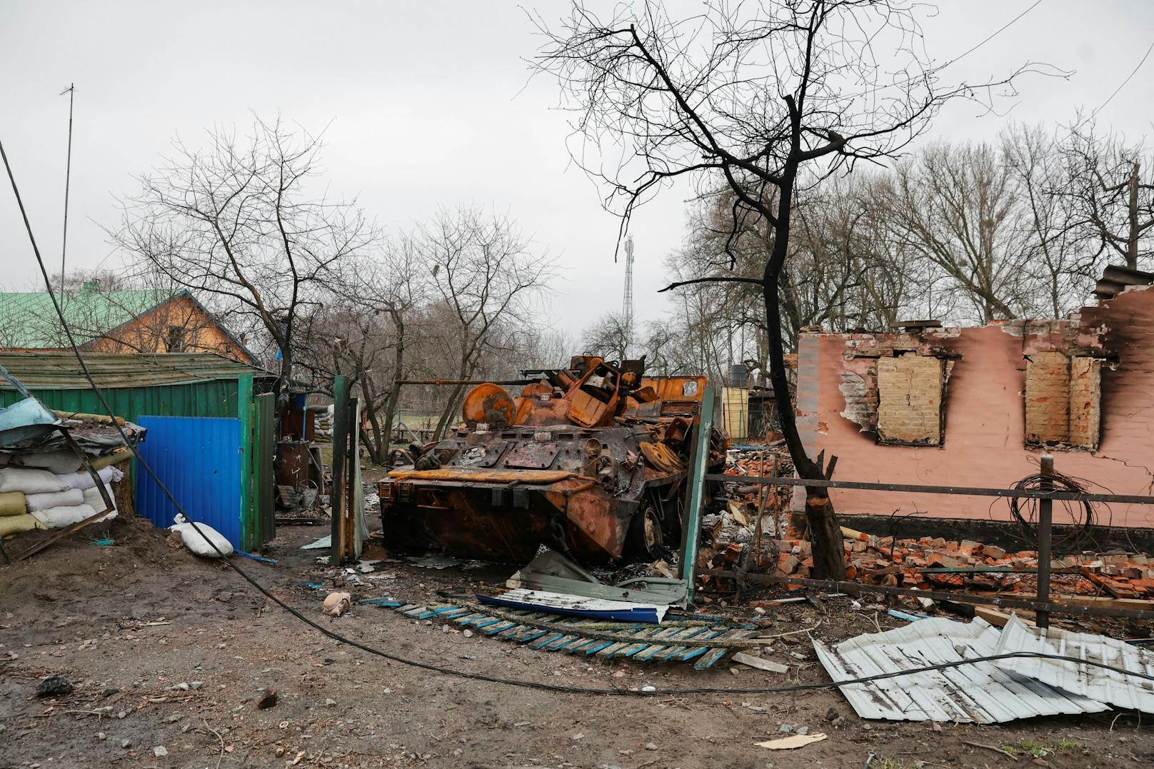 Russen-Abzug aus dem Raum Kiew: Ukraine erobert Örtchen Nowa Bassan zurück. Aufnahmen vom 1. April 2022.