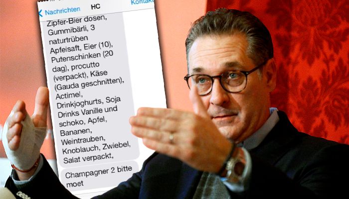 Heinz-Christian Strache orderte gerne Luxus-Speisen bei seinem Leibwächter.