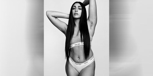 Lourdes als Model für Calvin Klein.