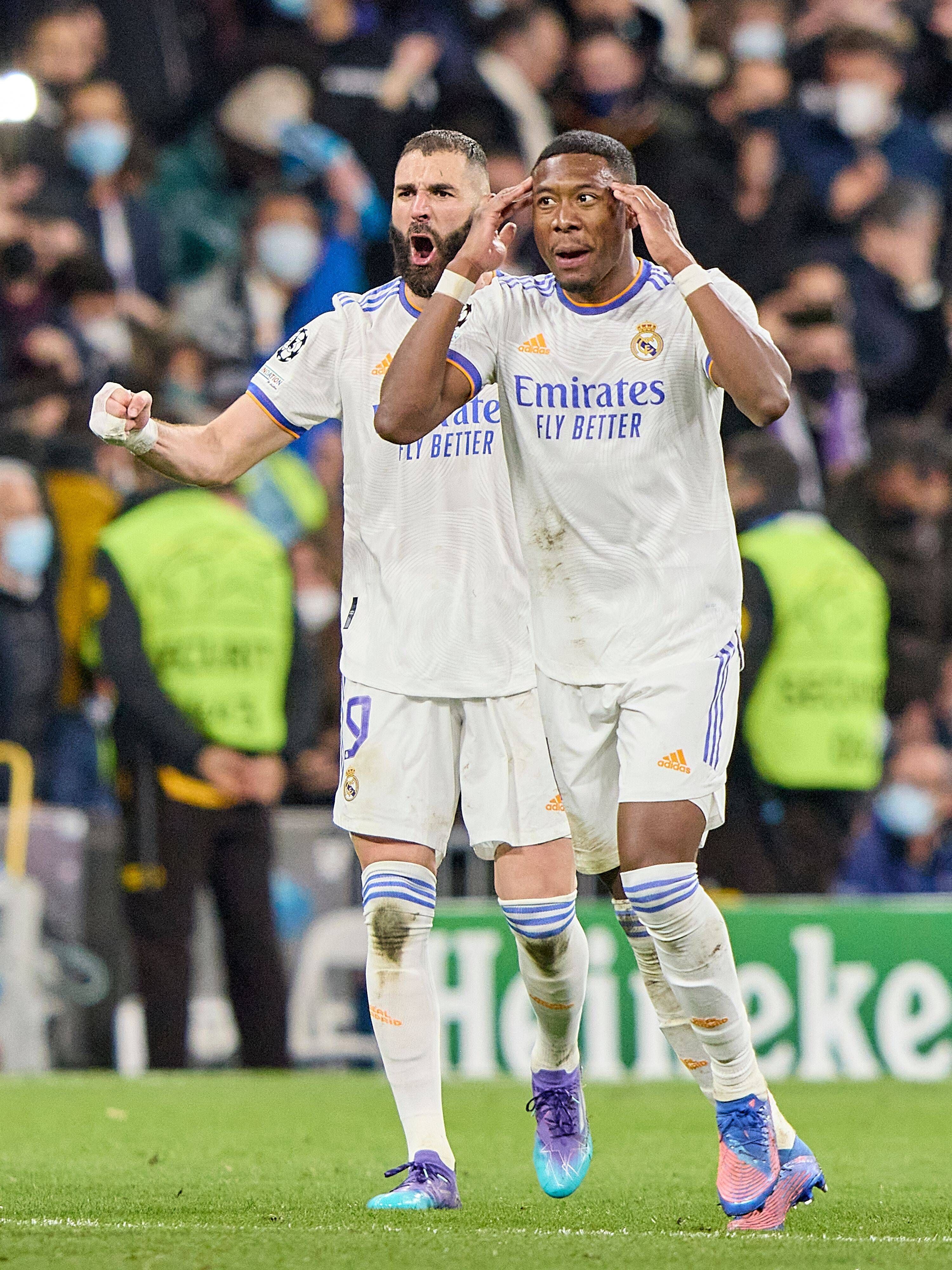 Alaba und Benzema jubeln