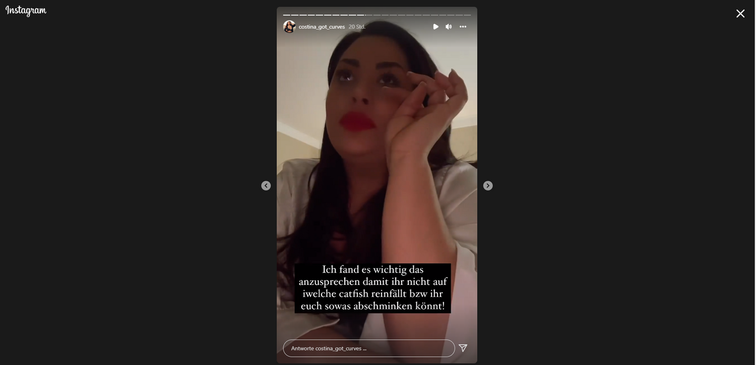Costina konnte die Tränen in der Instagram-Story am Mittwoch nicht zurückkhalten.&nbsp;