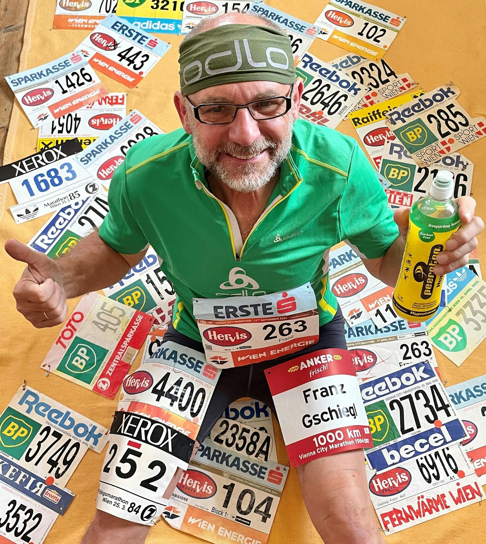 Der Pfaffstättner (Bezirk Baden) Leistungssportler Franz Gschiegl (67) hat bisher alle Wien-Marathons über die Langdistanz absolviert 