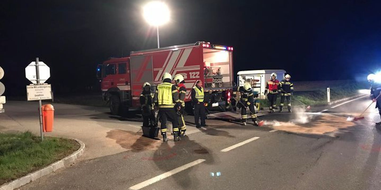 Die Feuerwehr vor Ort.