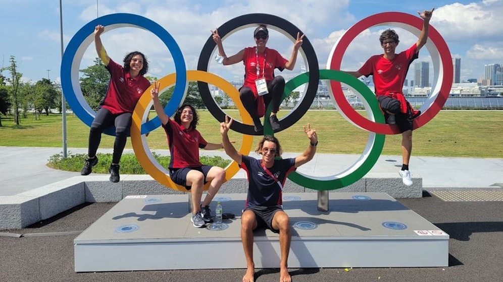 Eya und Sarra Guezguez (l.) bei den Olympischen Spielen in Tokio.