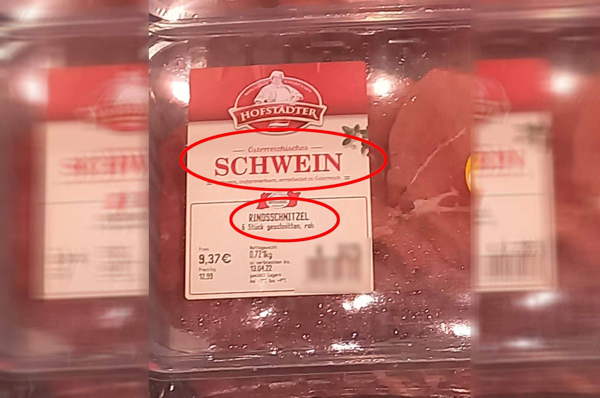 Diese Fleischverpackung sorgte in Niederösterreich für ordentlich Verwirrung.