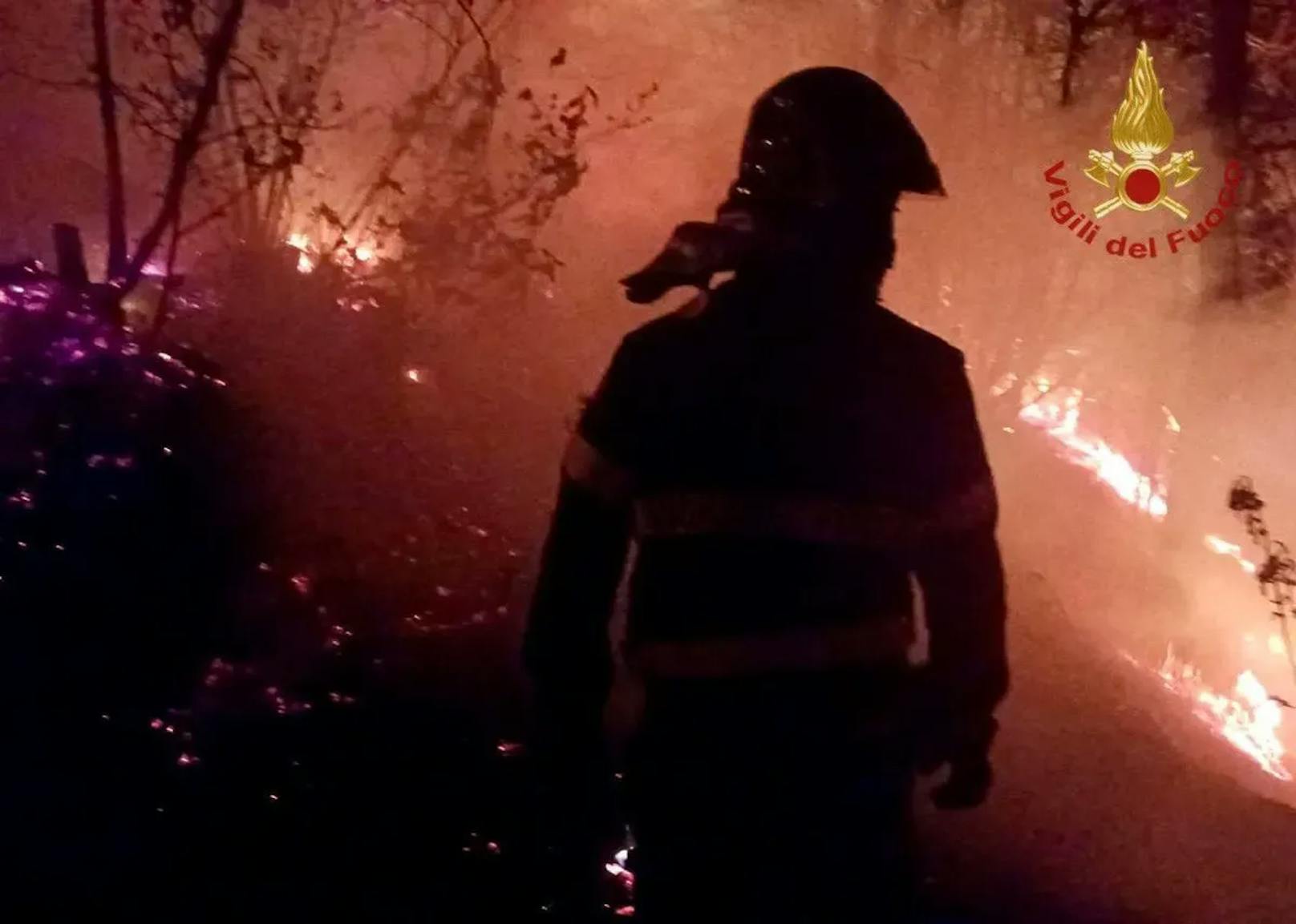 Die Feuerwehr war mit Unterstützung von Helikoptern und Löschflugzeugen während der gesamten Nacht auf Samstag im Einsatz.