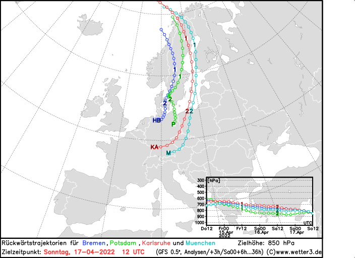 Am Rande eines Skandinavienhochs bzw. eines Höhentiefs über Osteuropa gelangt kühle Luft nach Mitteleuropa.