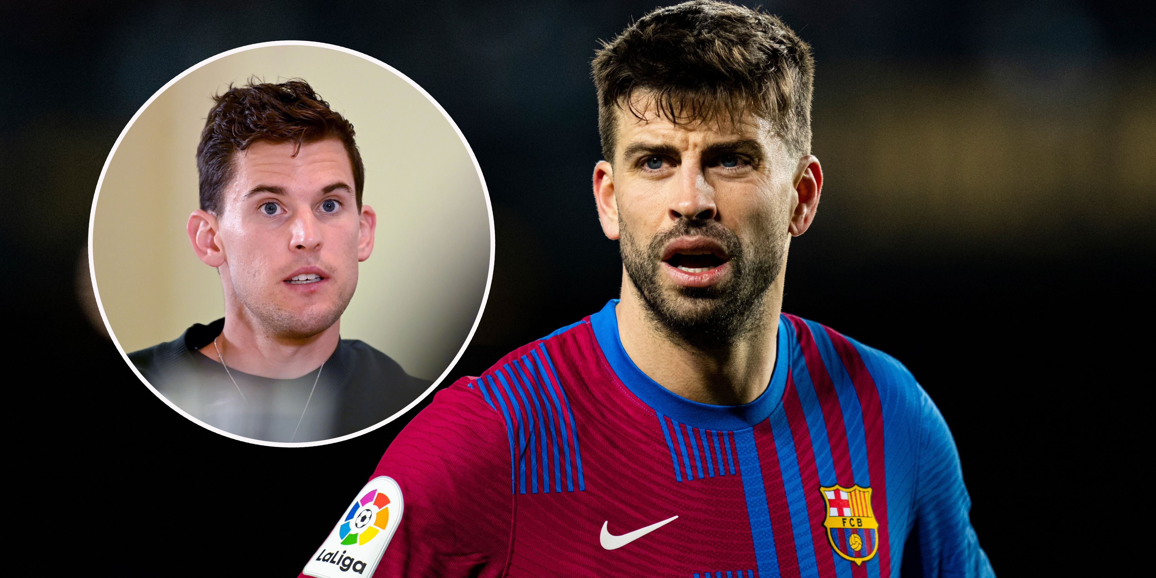 Dominic Thiem steht bei der Agentur "Kosmos" unter Vertrag, die von Barca-Star Gerard Pique (r.) gegründet wurde.