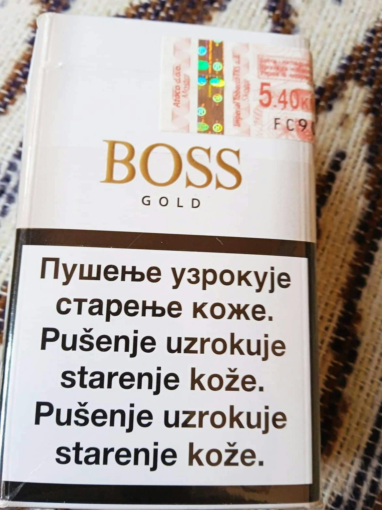 Boss Gold - Zigaretten aus Bosnien-Herzigowina kosten 2,70 Euro.
