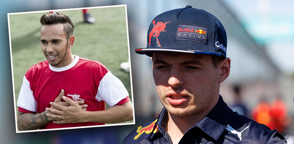 Lewis Hamilton im Arsenal-Dress, Max Verstappen glaubt nicht an einen Chelsea-Kauf