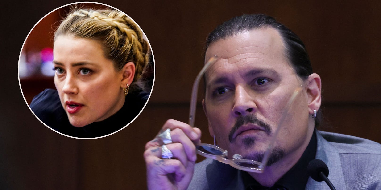 Schauspieler Johnny Depp streiten Amber Heard vor Gericht.