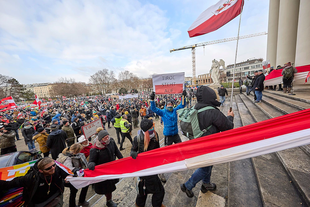 Anti-Corona Demo in Innsbruck.