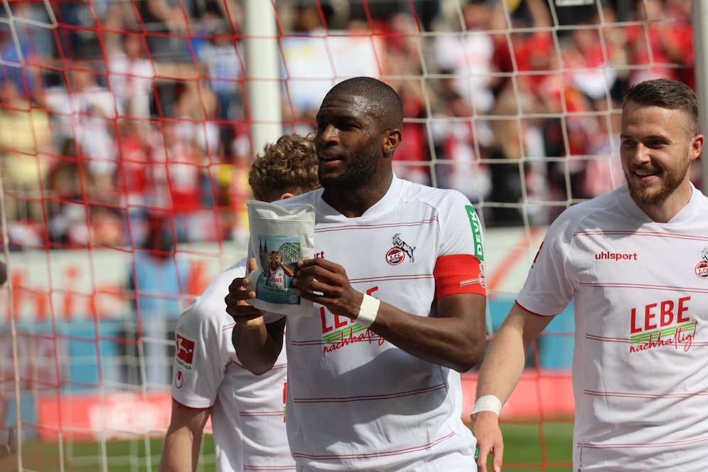 Anthony Modeste zeigte nach dem Torjubel eine Packung seines Kaffees in die Kamera. 