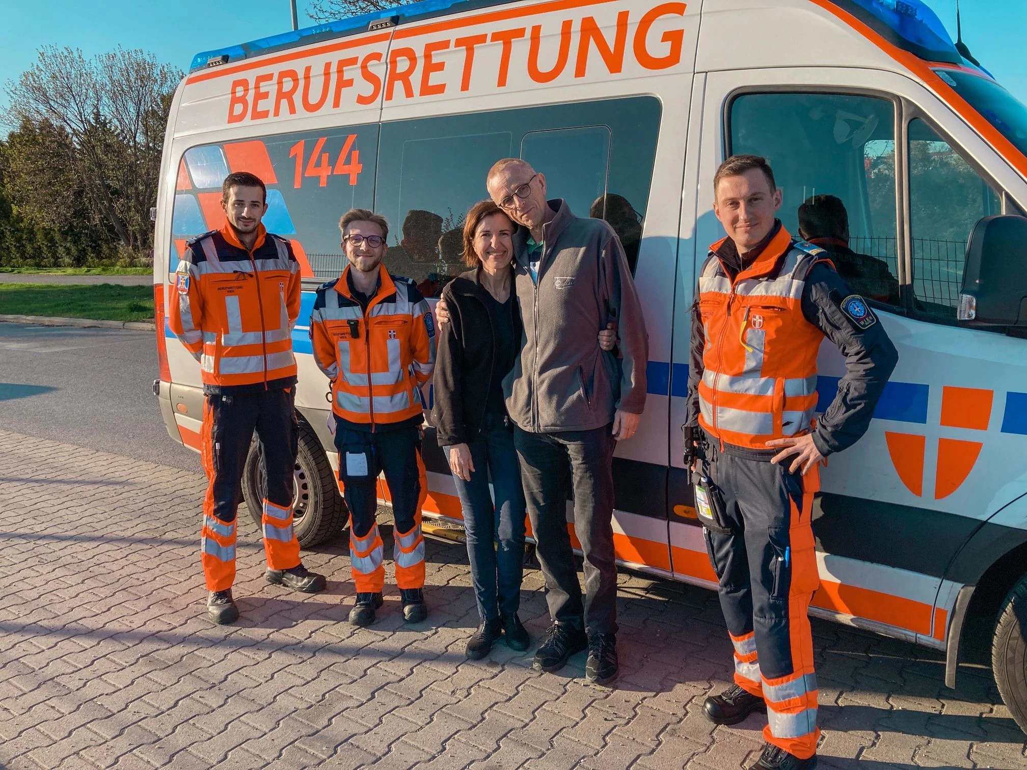Ein Aufeinandertreffen mit vielen Emotionen: Pascal Z., Aaron R., Željka und Max K. und Marcel P.